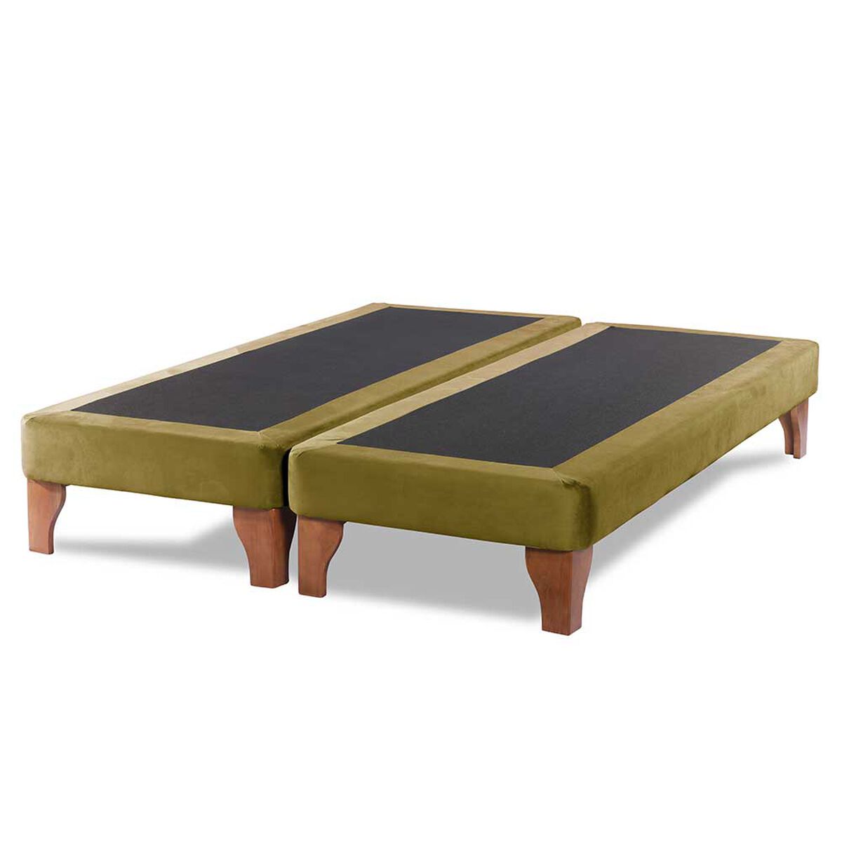 Base Europea Dividida Latam Home 2 Plazas Zen Tela Velvet Verde