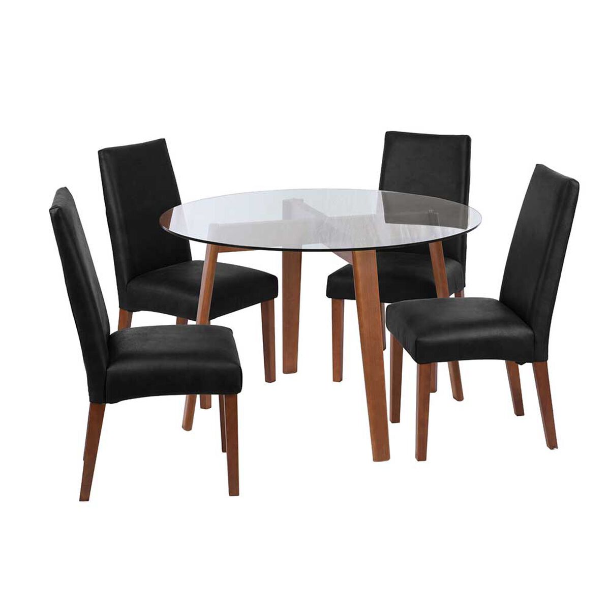 Juego de Comedor Latam Home Valencia 4 Sillas Negro