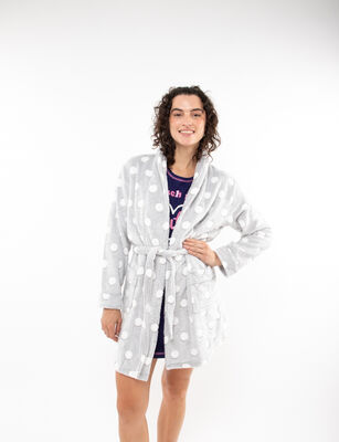 Imagen 1 del producto Bata Puntos Mujer Icono Gris, Rosado