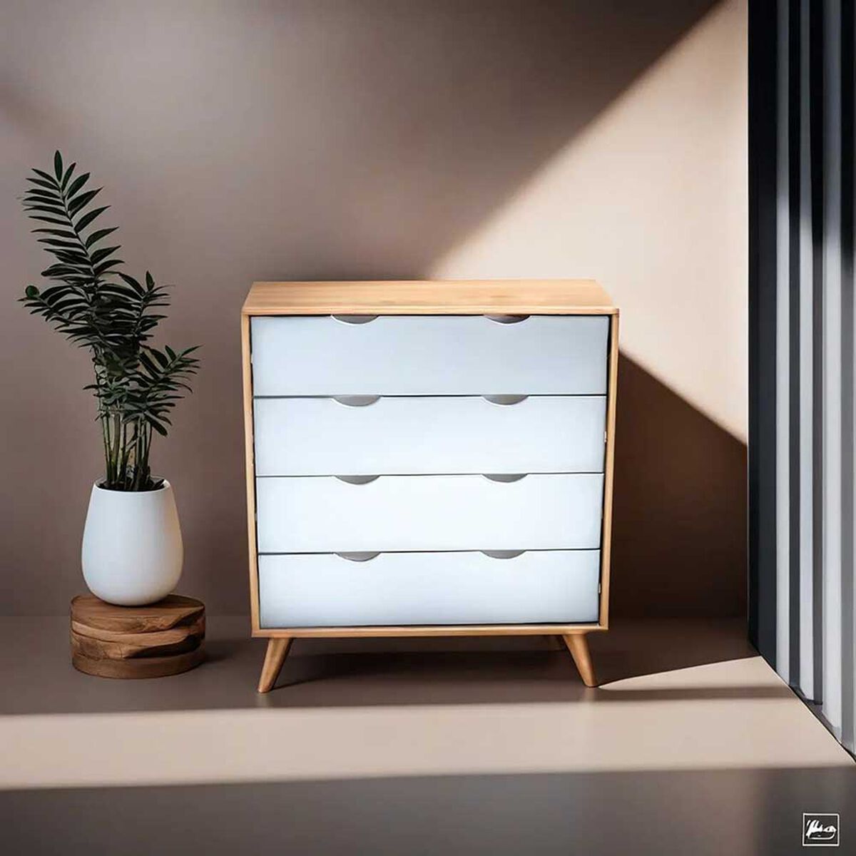 C&oacute;moda Vekkahome Elis 4 Cajones Caf&eacute;