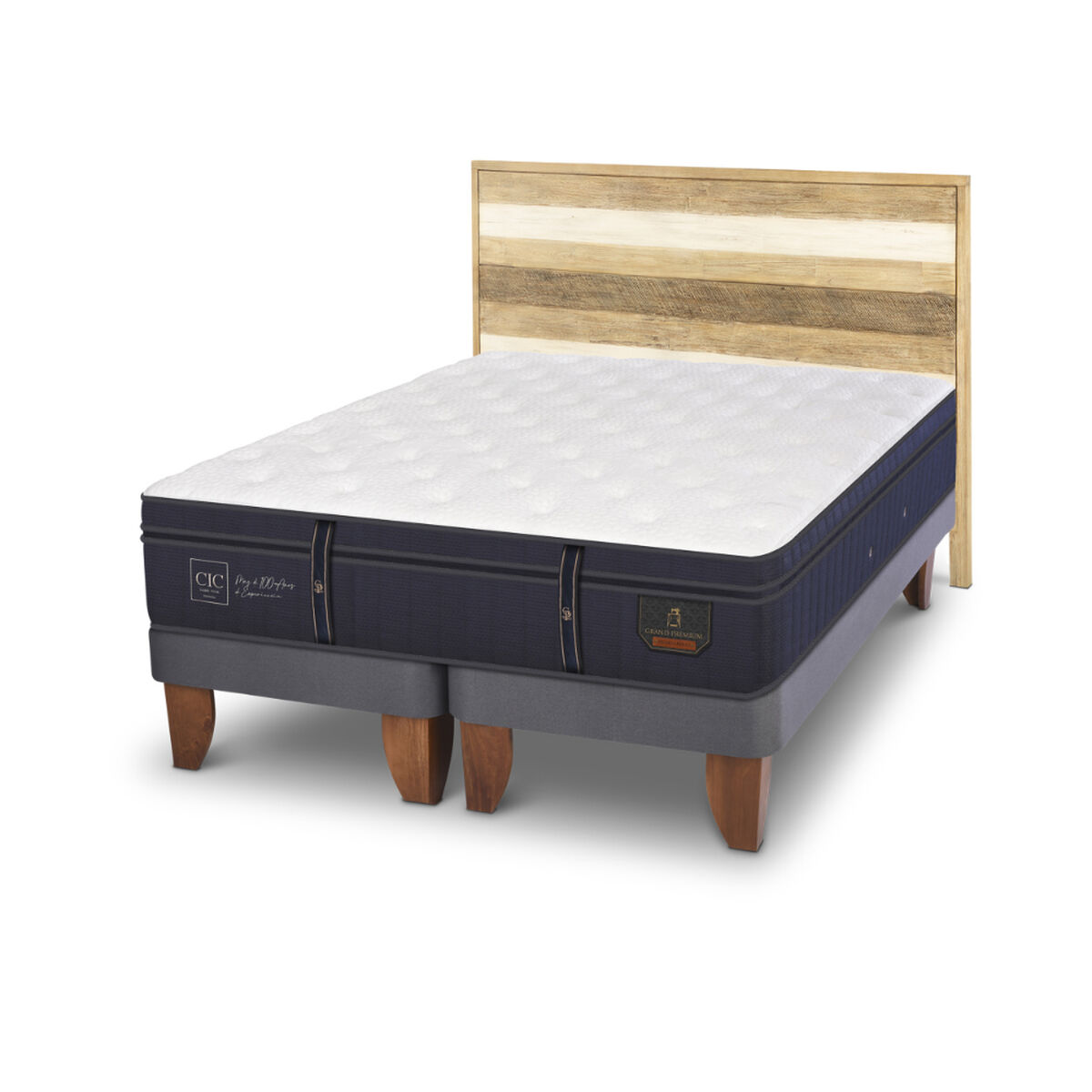 Cama Europea CIC 2 Plazas Grand Premium + 1 Respaldo Loira