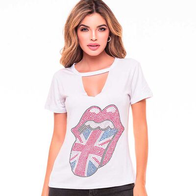 Polera Chocker Mujer Rock Caviar