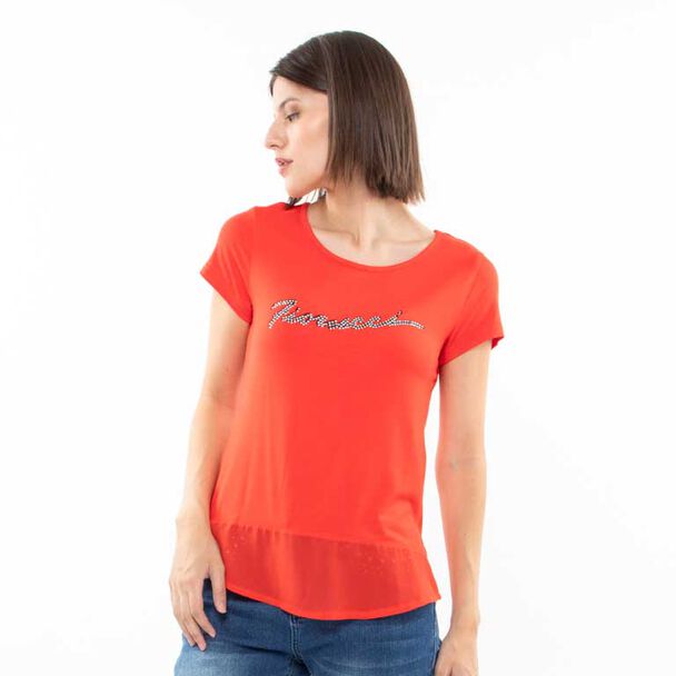 Polera Con Logo Manga Corta Mujer Fiorucci