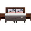 Combo Cama Europea Rosen Base Dividida 2 Plazas New Style 4 Plus + Respaldo + 2 Veladores CIC Genova + Pack Almohadas Celta Imperial Soft