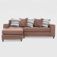 Sofá Seccional Izquierdo Living Factory Milan 3 Cuerpos Chocolate