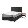 Cama Americana Flex 1 Plaza Star + Respaldo Royal Negro + Velador Rock