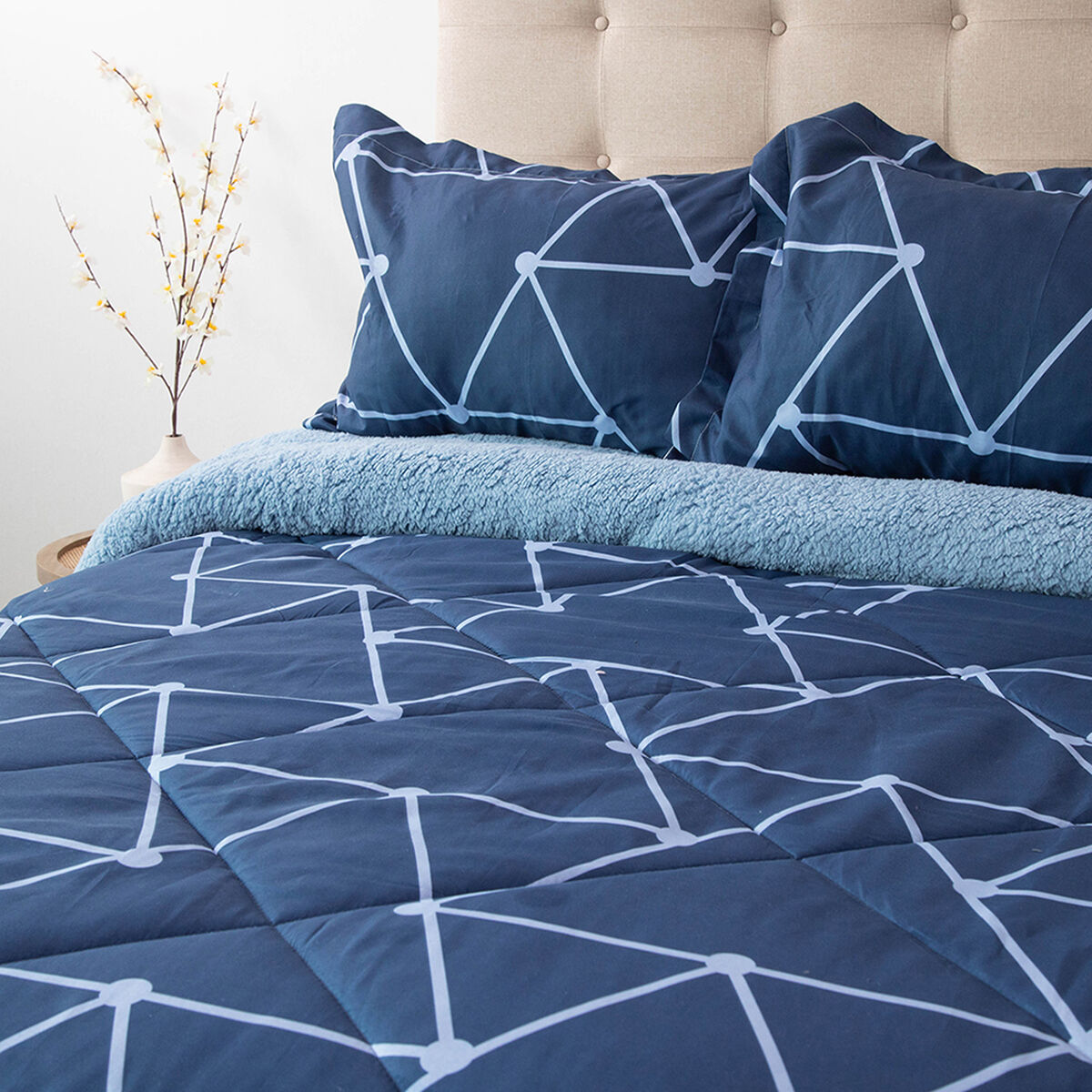 Plumón Doral King Senses Azul y Celeste