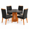 Juego de Comedor Roca York 4 Sillas Negro Canela