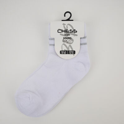 Pack 3 Calcetin Corto Ni&ntilde;o Chess