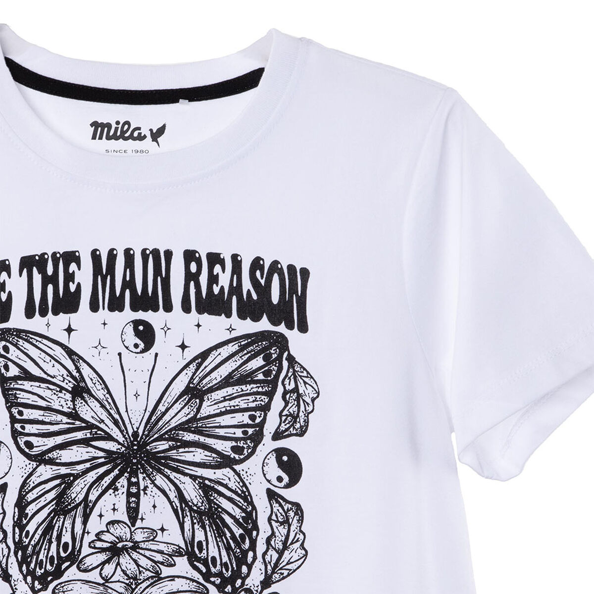 Polera Estampada Manga Corta de Algodón Niña Mila