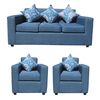 Juego de Living Almore Paris Sofá 3 Cuerpos + Dos Sillones 1 Cuerpo Azul