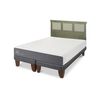 Cama Europea CIC Base Dividida King Smart + Respaldo Torino Olivo