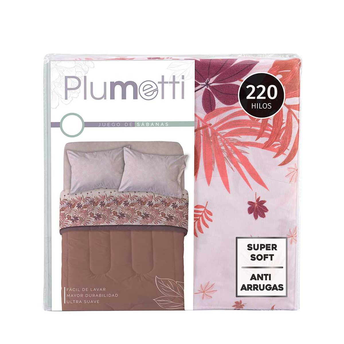 Juego de Sábanas Estampado Plumetti 2 Plazas Ginkgo