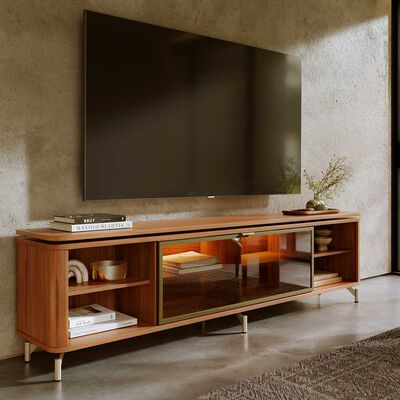 DECOCASA Rack TV Decocasa Lincoln Float hasta 85 Canela