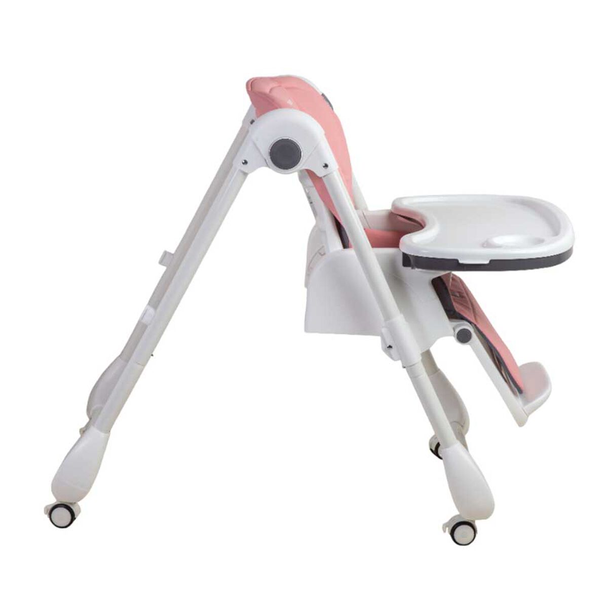 Silla de Comer Bebe EasyFeed Reclinable con Ruedas Rosado Bebesit