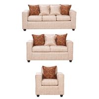 Juego de Living Black Factory Ezeiza Sofá 3 Cuerpos + Sofá 2 Cuerpos + Sillón 1 Cuerpo Beige