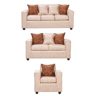 Juego de Living Black Factory Ezeiza Sofá 3 Cuerpos + Sofá 2 Cuerpos + Sillón 1 Cuerpo Beige