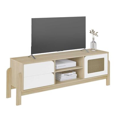 Rack TV Exit Nature Hasta 65" Natural Blanco