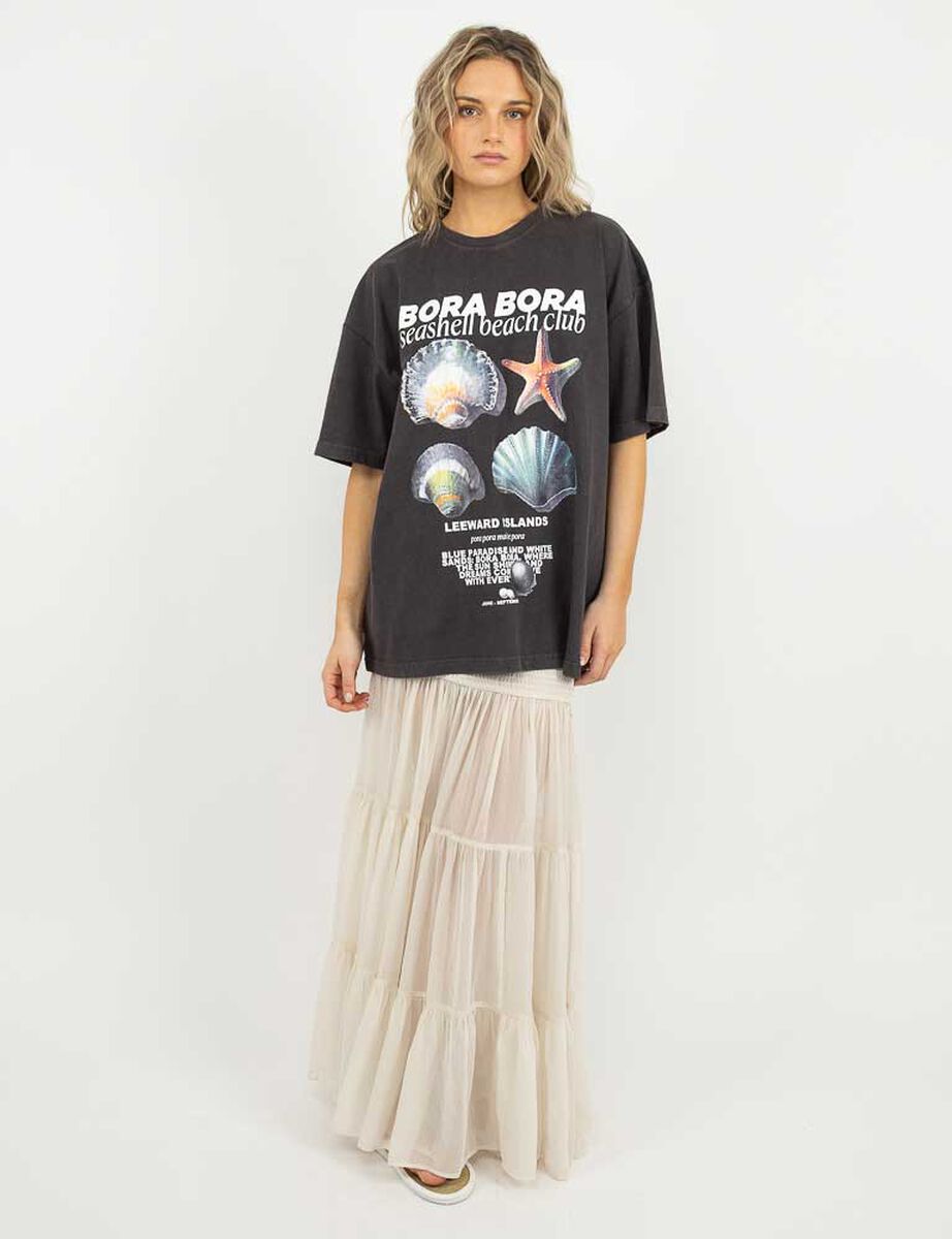 Polera Con Estampado Ovesized Mujer Icono