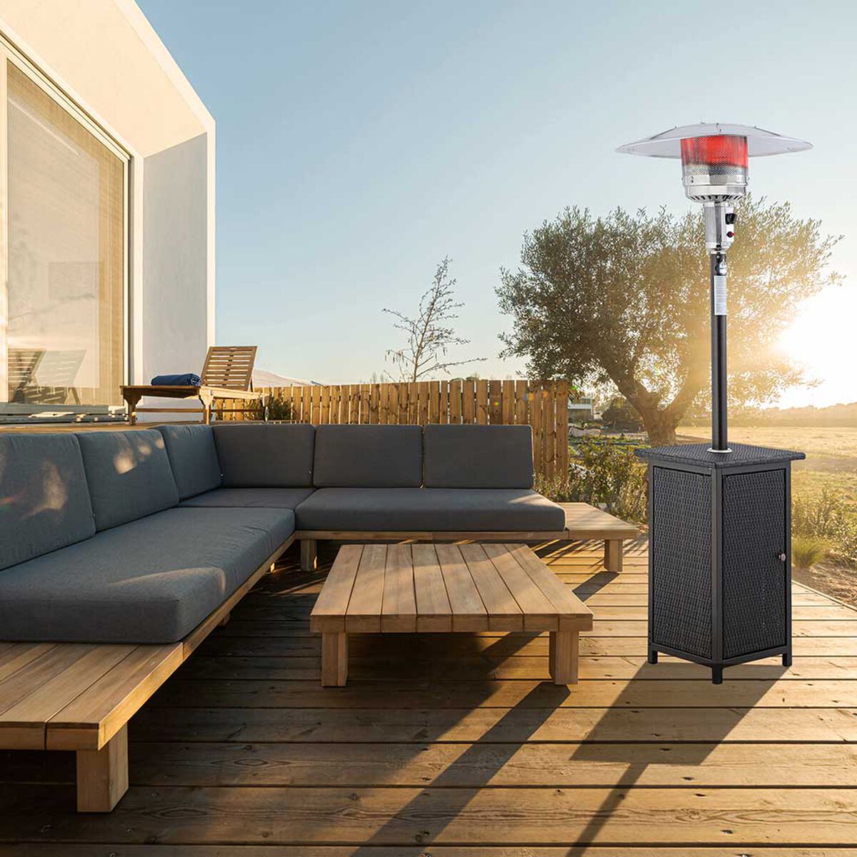 Estufa a Gas Exterior Terraza Klyma Setax Rattan
