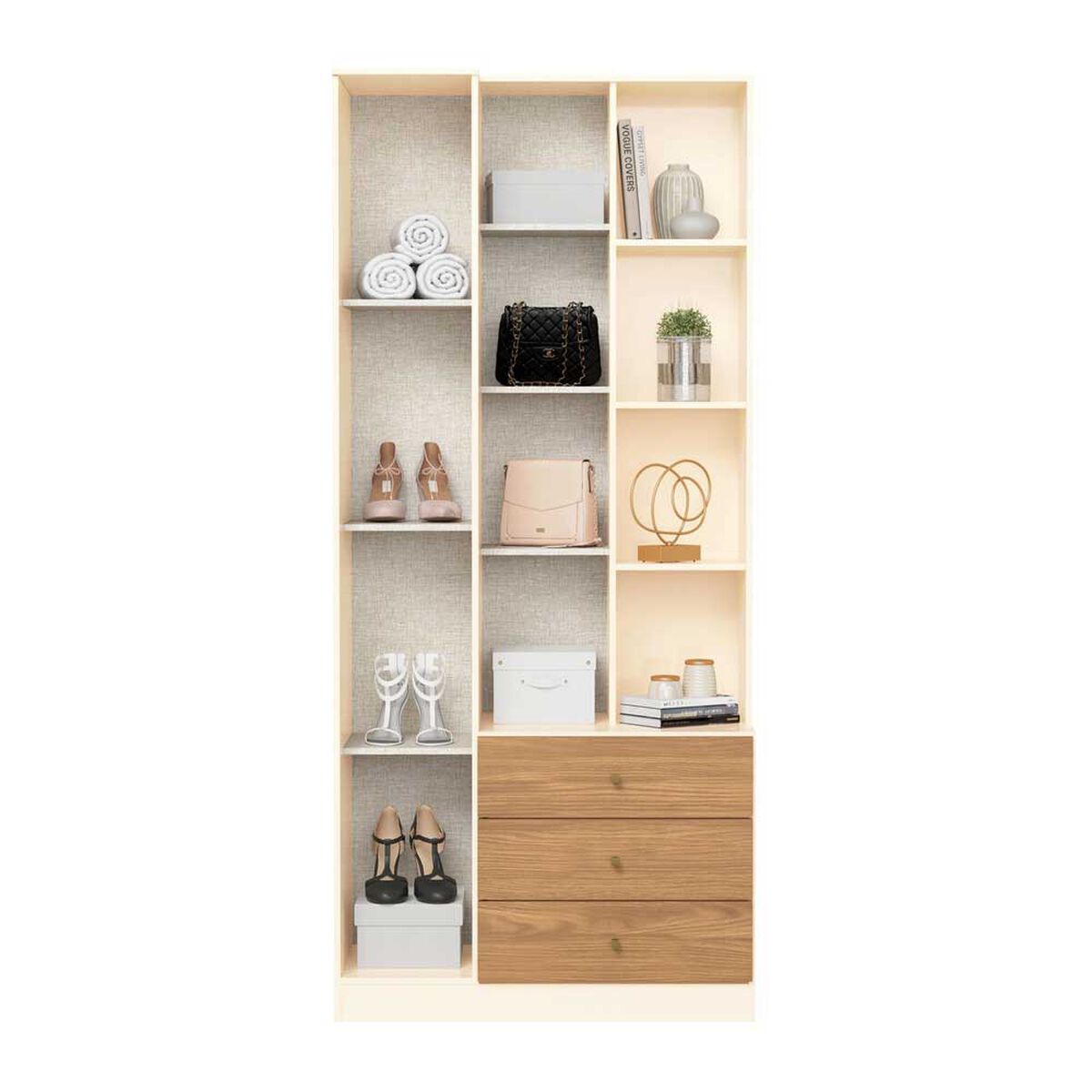 Closet Home Mobili Karla 2 Puertas 3 Cajones Café