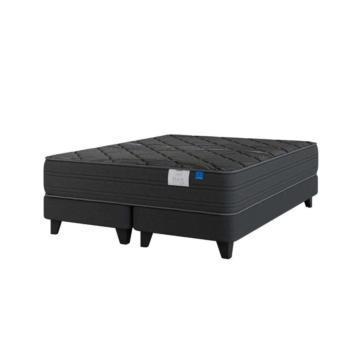 Cama Europea Flex Base Dividida 2 Plazas Black