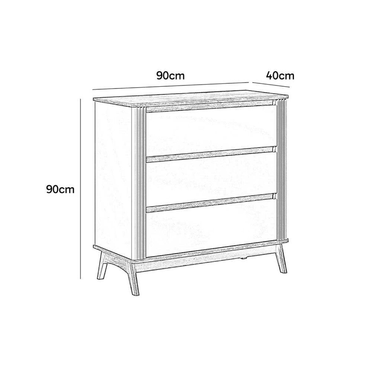 Comoda Amuv 3 Cajones Blanco