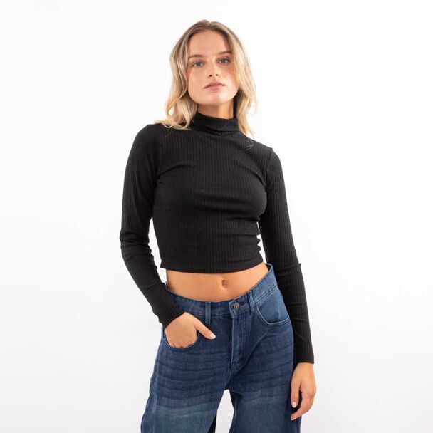 Polera Crop Manga Larga Mujer Icono