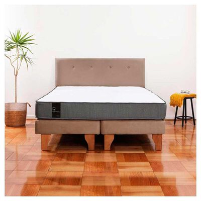 Cama Europea Latam Home Base Dividida 2 Plazas Zen Best Beige + Respaldo