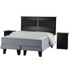 Box Spring 2 Plazas Flex Adapta 6+Respaldo+Veladores+Plumon