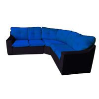 Sofá Secccional Muebles MYM Evelin 4 Cuerpos Azul Negro