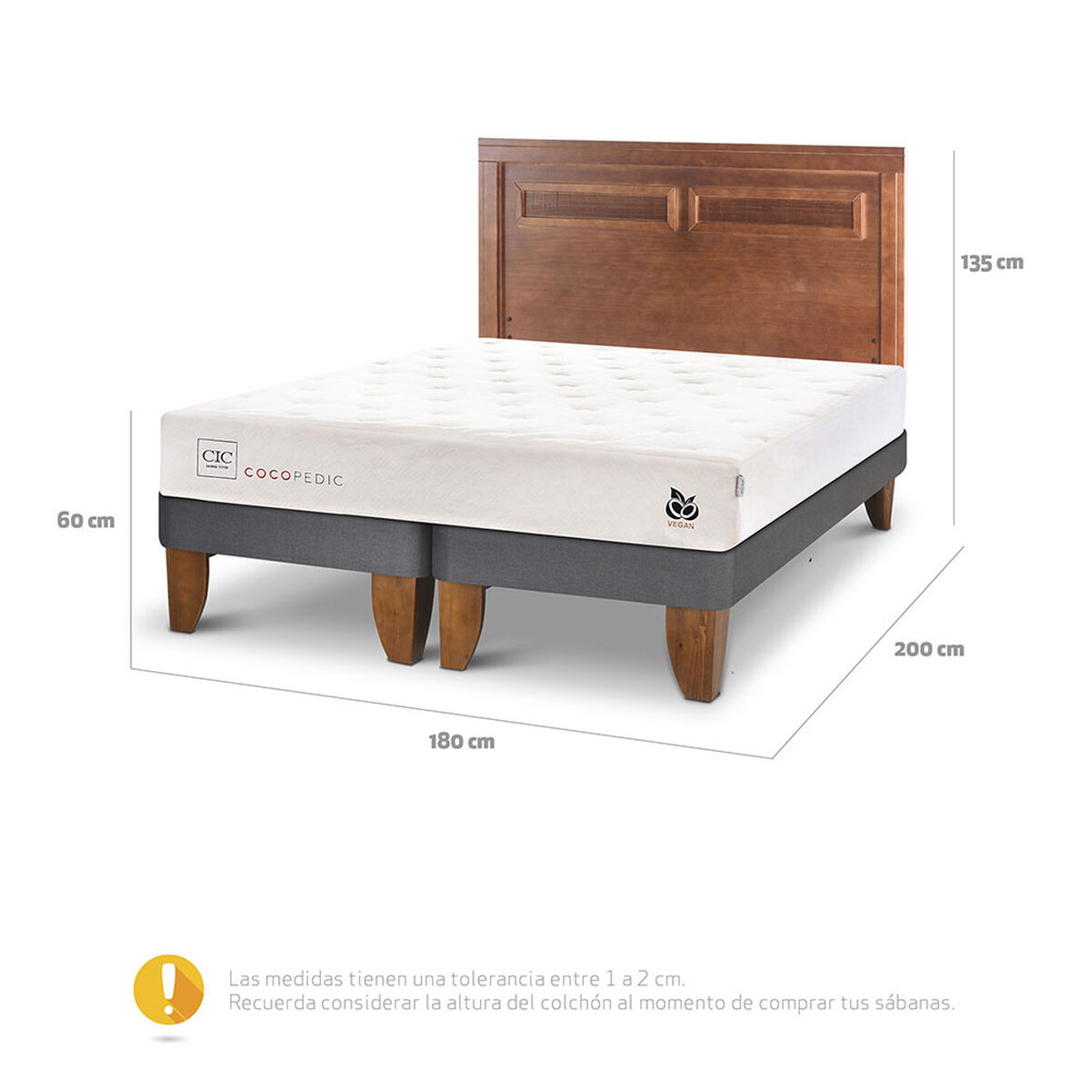 Cama Europea CIC Base Dividida King Cocopedic