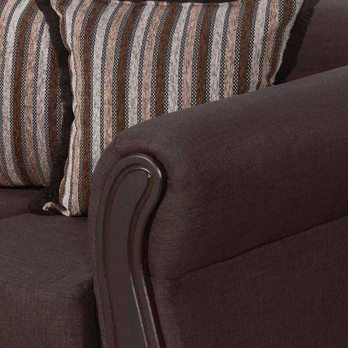 Sof&aacute; Black Factory Sofia 3 Cuerpos Caf&eacute;