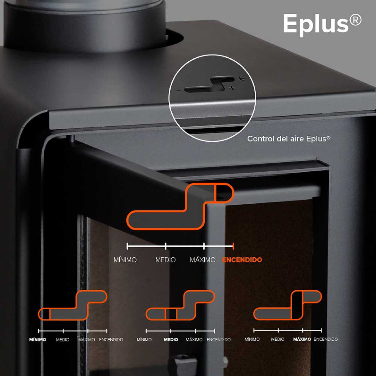 Pack Calefactor a Le&ntilde;a Bosca Gold 500 Charcoal + Kit Instalaci&oacute;n