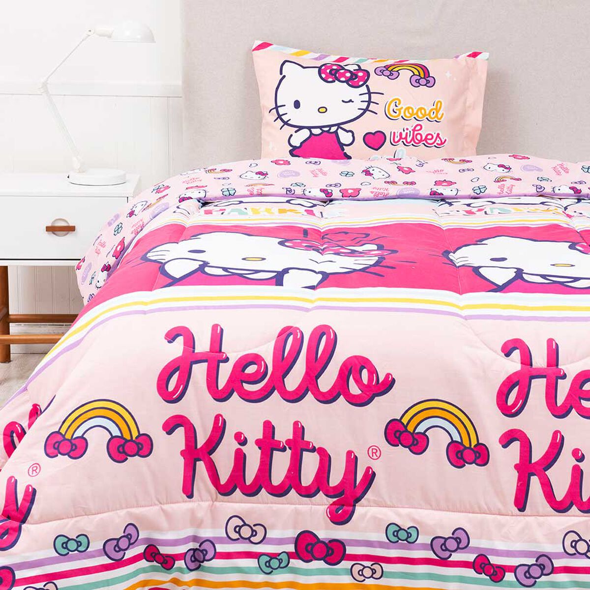 Plum&oacute;n Infantil Hello Kitty 1,5 Plazas Sparkle