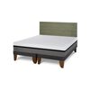 Cama Europea CIC Base Dividida King Balance + Respaldo Villarrica Olivo