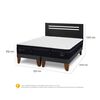 Cama Europea CIC Base Dividida 2 Plazas Premium + Respaldo Munich Negro