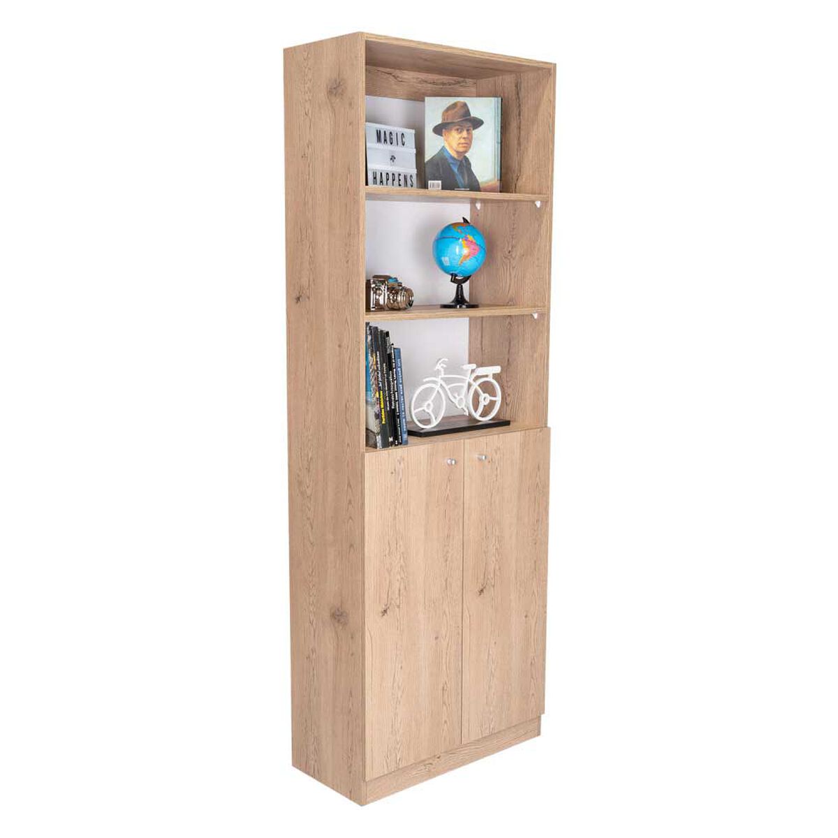 2 Estantes 5 Repisas + Estante 2 Puertas + 3 Complementos TuHome Home Macadamia