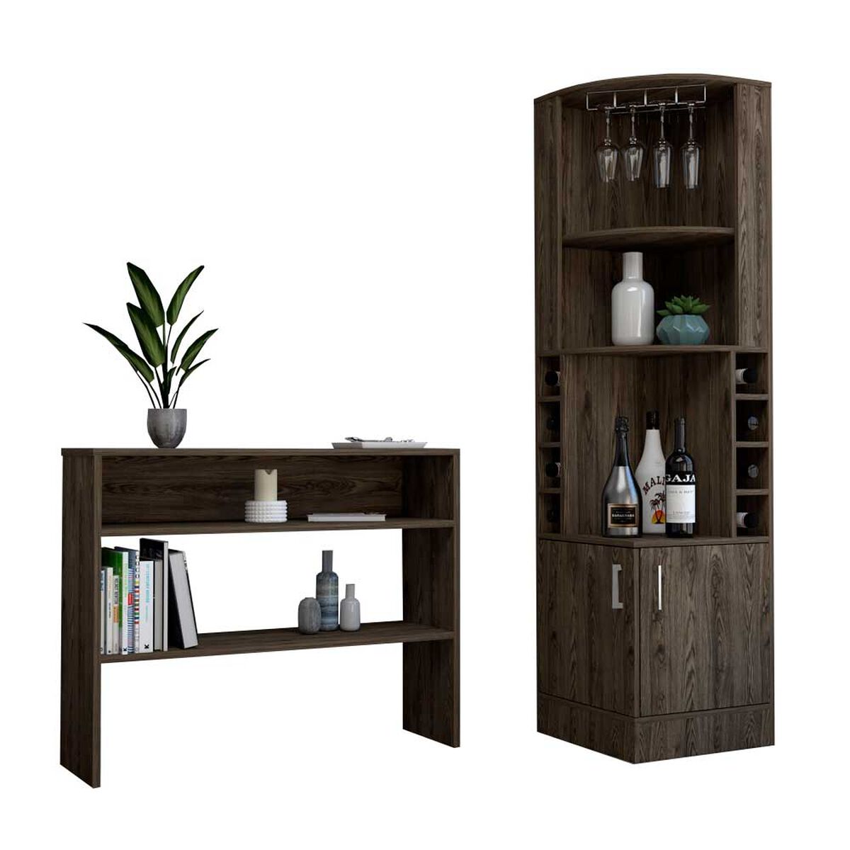 Combo Bar Esquinero + Mesa de Arrimo TuHome Beijing Rovere