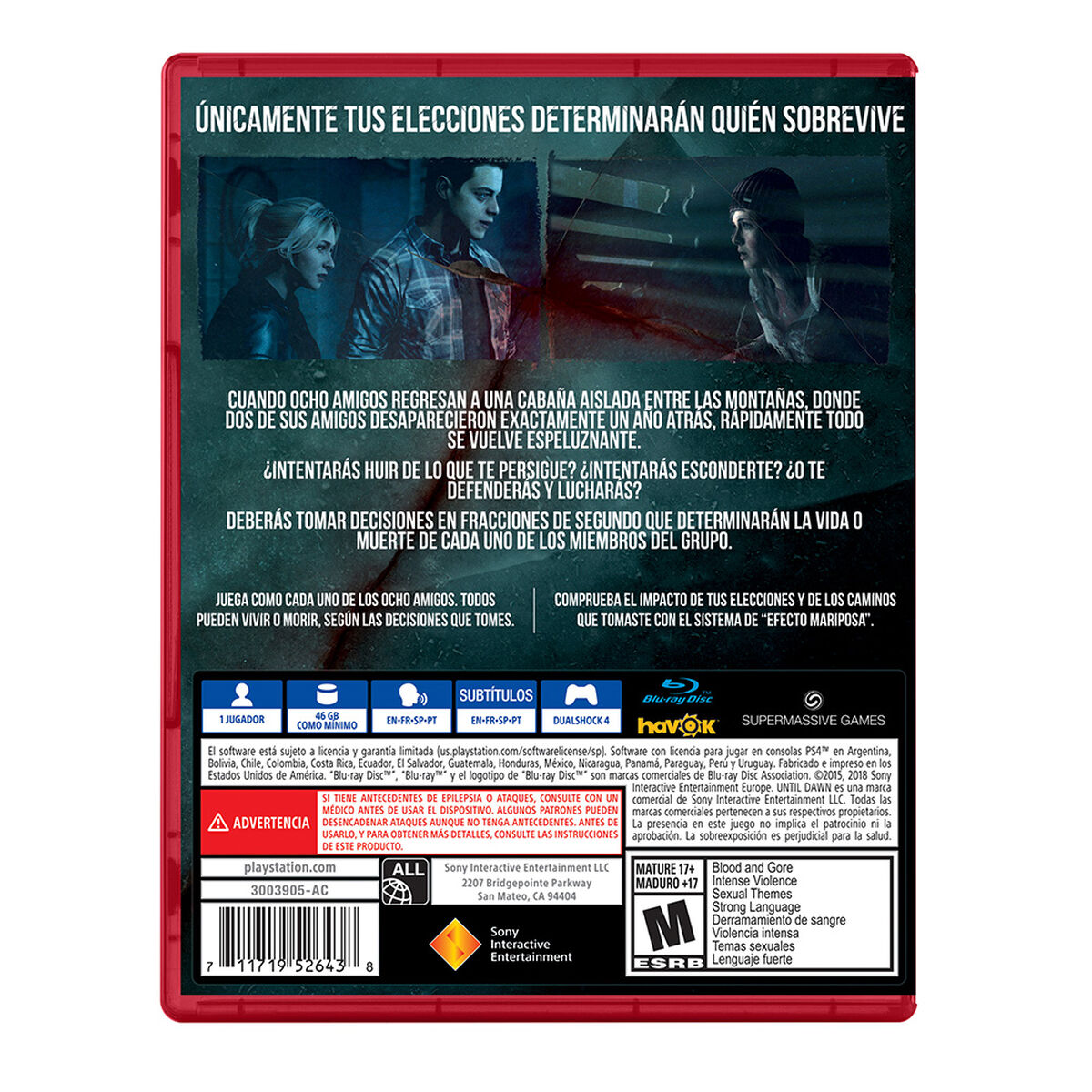 Juego PS4 Until Dawn
