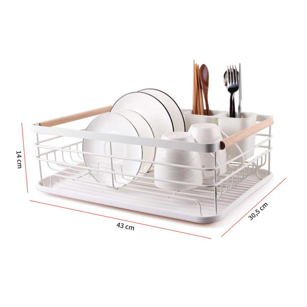 Secaplatos Escurridor 1 Nivel Acero Inoxidable Simplit Blanco