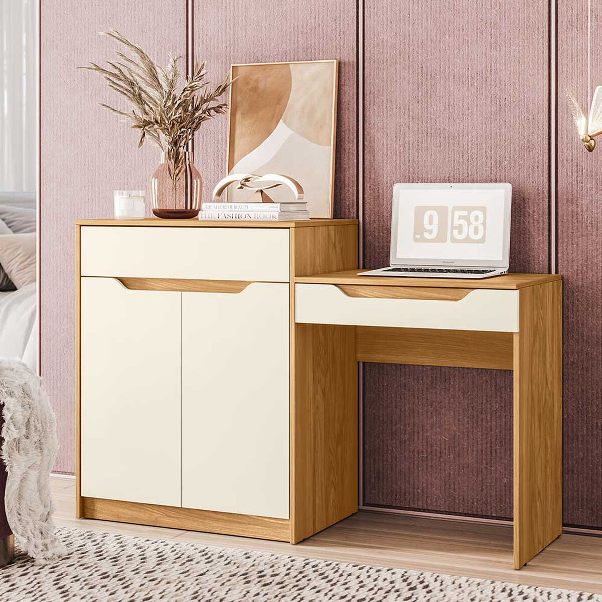 Tocador Vekkahome Trend 2 Puertas 1 Cajón Café