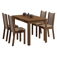 Juego de Comedor Vekkahome Pia Leone 4 Sillas Café