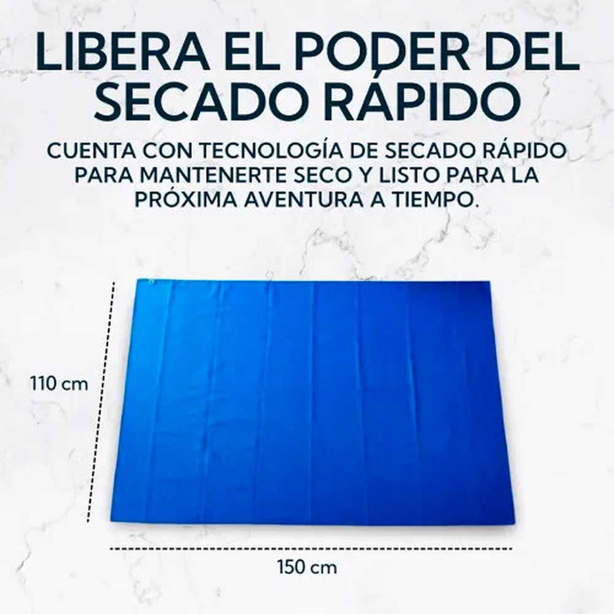 Toalla Extra Grande Microfibra Suede Azul 2 Unidades Pro Outdoor