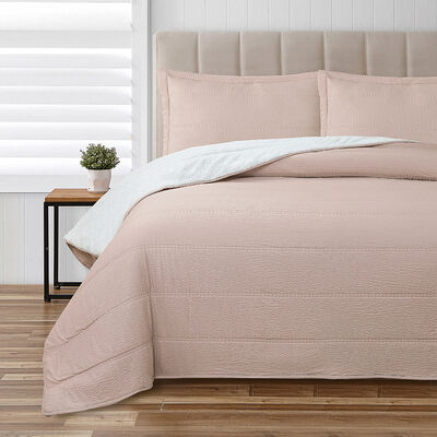 Quilt Valencia Dobby 2 Plazas Liso Rosa