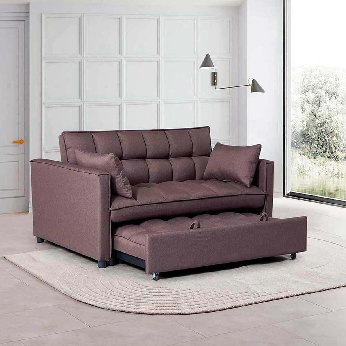 Fut&oacute;n Idetex Brela 2 Cuerpos Caf&eacute;