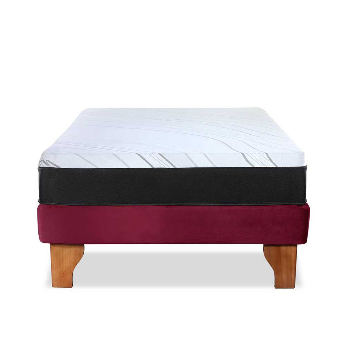 Cama Europea Latam Home 1,5 Plazas Zen Pro Burdeo