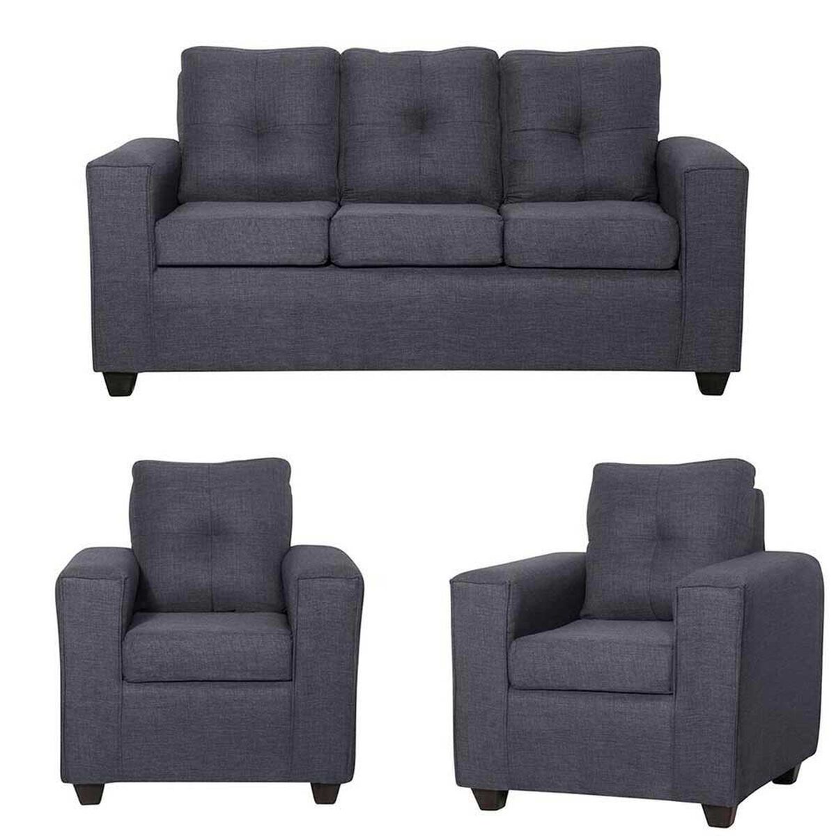 Juego de Living Black Factory Ranger Sof&aacute; 3 Cuerpos + Dos Sillones 1 Cuerpo Marengo