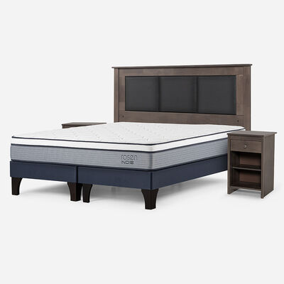 Imagen 2 del producto Combo Cama Europea Rosen 2 Plazas Indie BD + Respaldo y Veladores Rachel