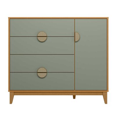 Imagen 2 del producto Cómoda Vekkahome Ipe 4 Cajones 1 Puerta Café Verde